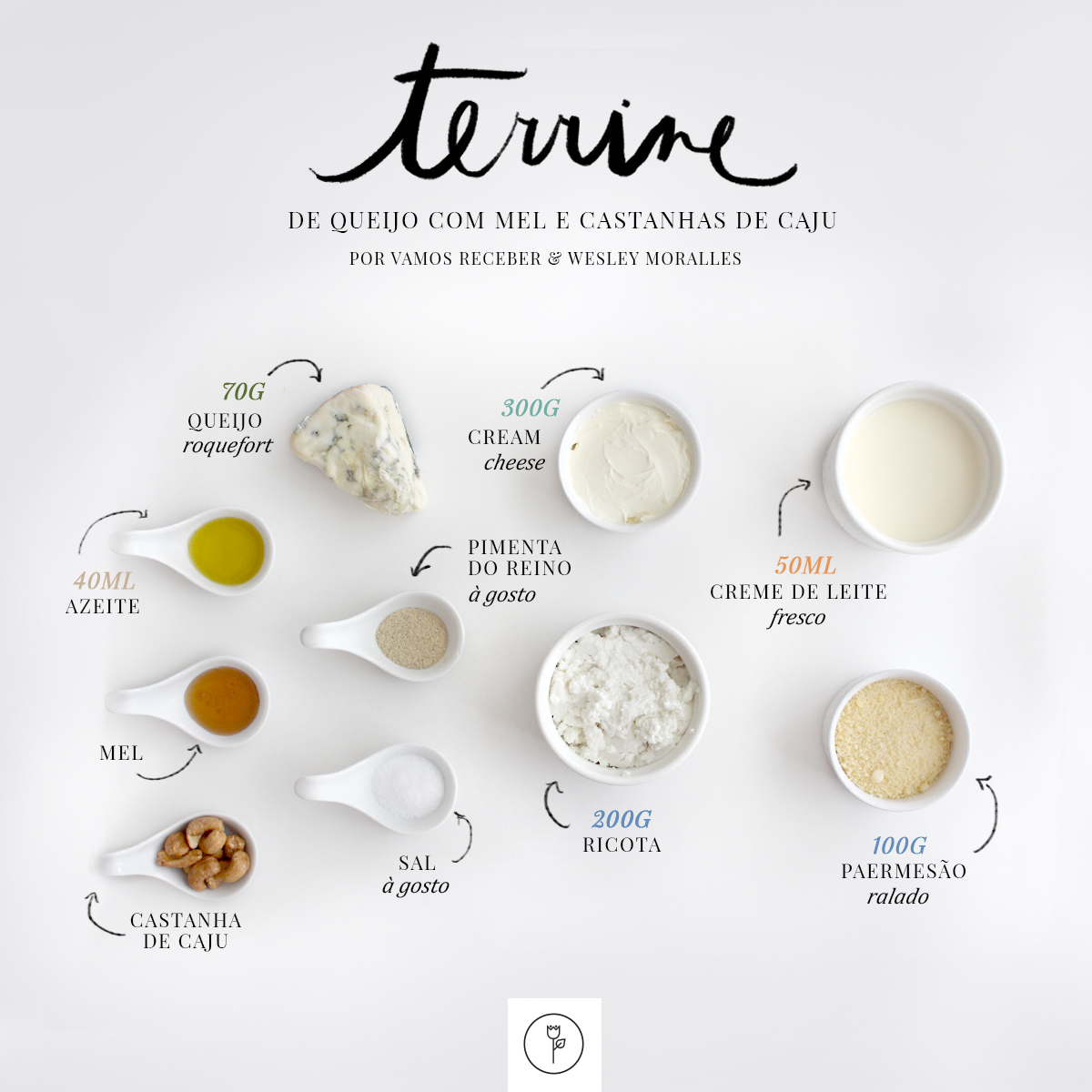 TERRINE DE QUEIJO COM MEL E CASTANHAS DE CAJU Vamos Receber