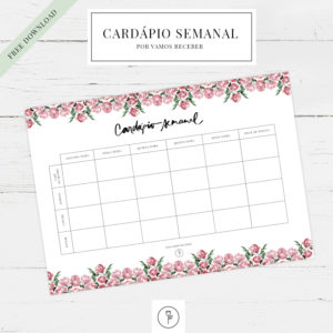 cardapio semanal para imprimir