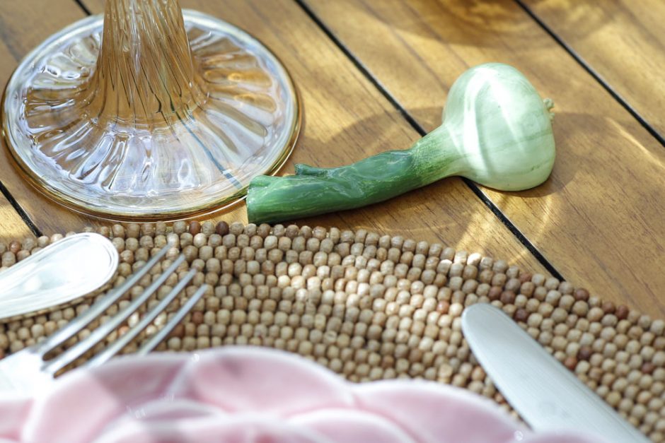 descanso de talher de alho poro 