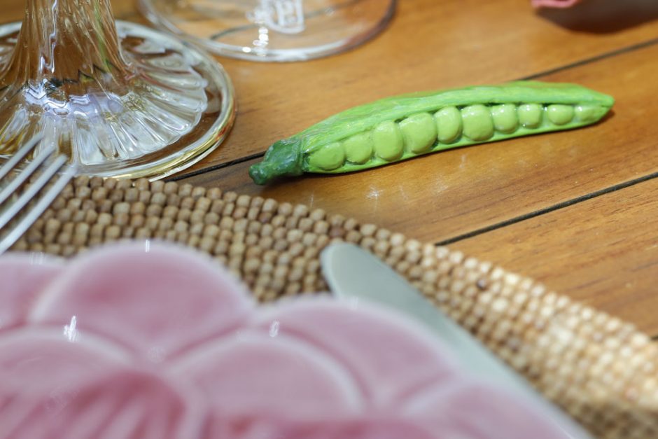 descanso de talher de ervilha 