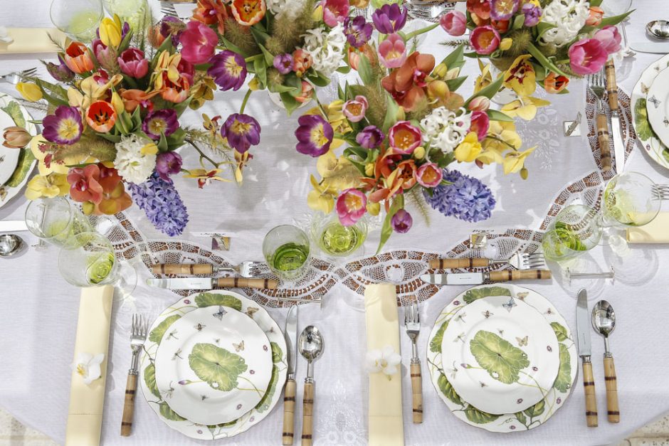 talheres em bambus para almoco no jardim