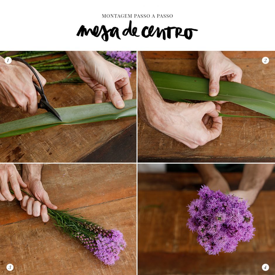 montagem de arranjo de flores 