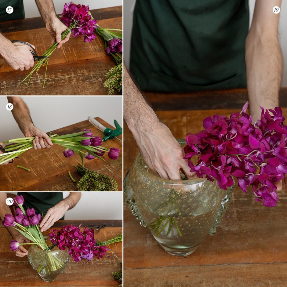 arranjo de flores passo a passo