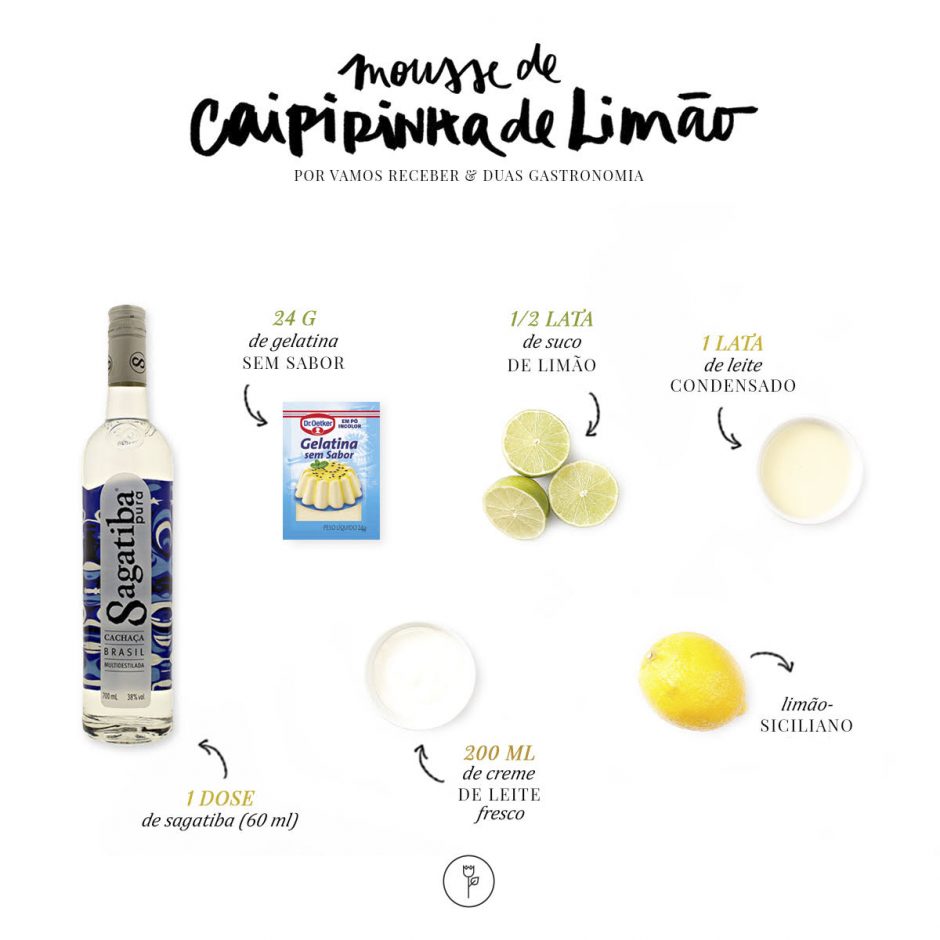 ingredientes mousse de caipirinha de limao