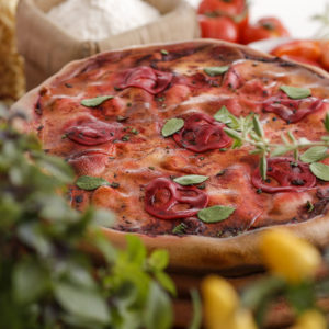 festa com pizza
