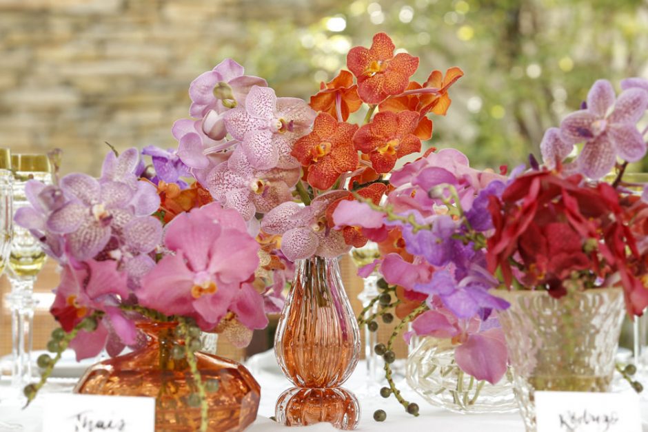 arranjo floral de orquideas vanda