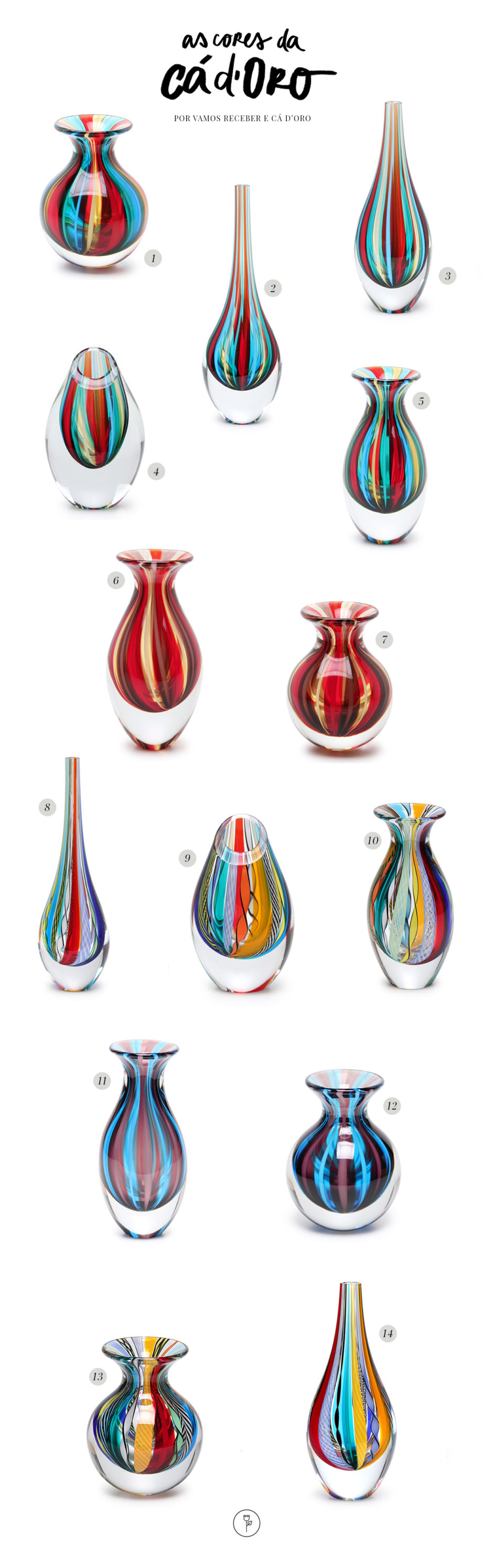 as cores dos vasos de cristal ca doro