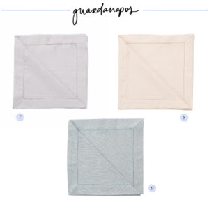 guardanapos tons claros