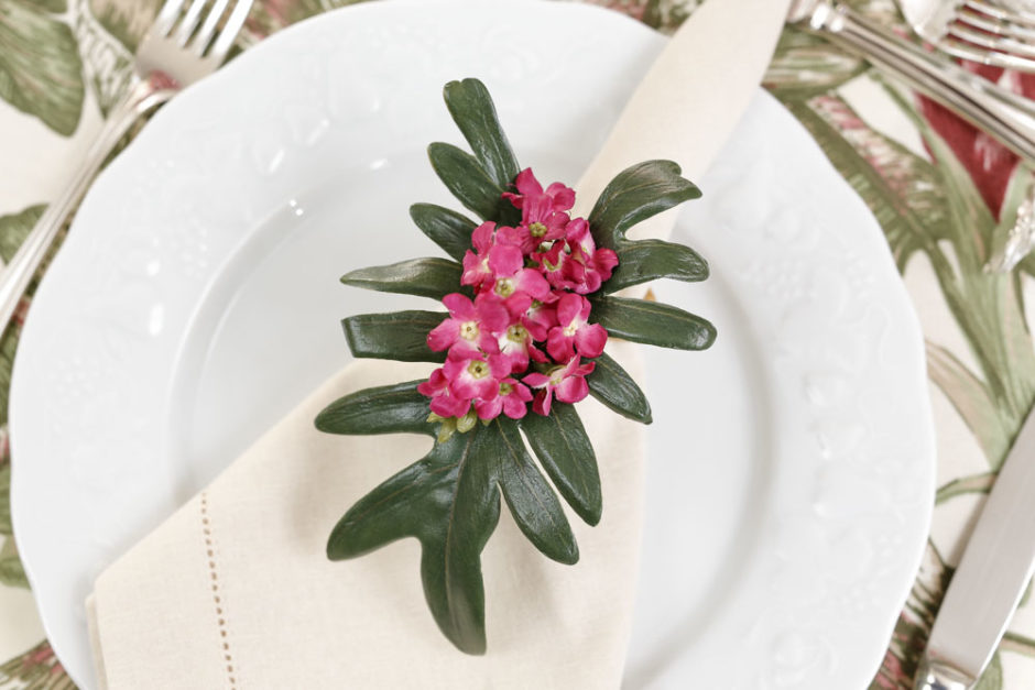 porta-guardanapo bem-me--quer rosa couvert 