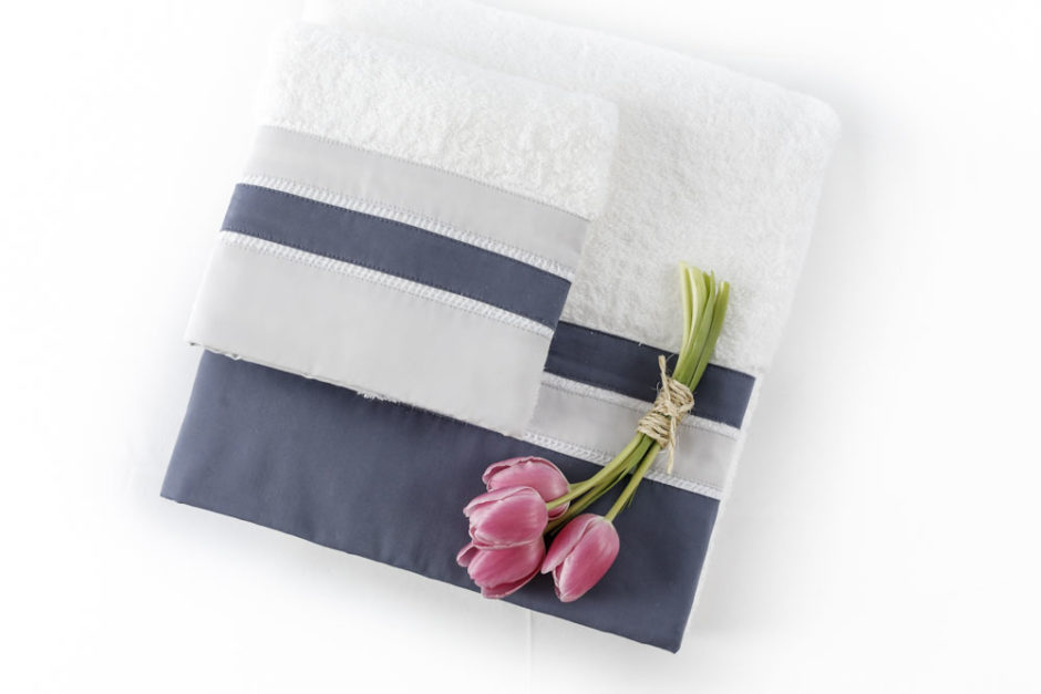 conjunto de toalha valencien azul e branco