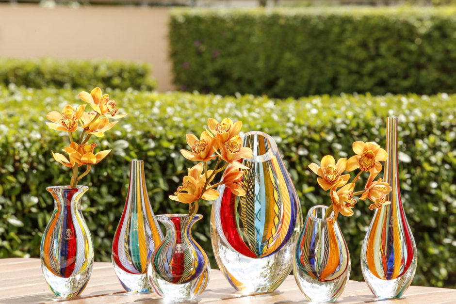 vasos coloridos de cristal Cristais Cá d'Oro 