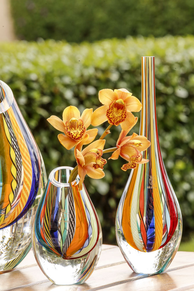 vasos coloridos de cristal Cristais Cá d'Oro 