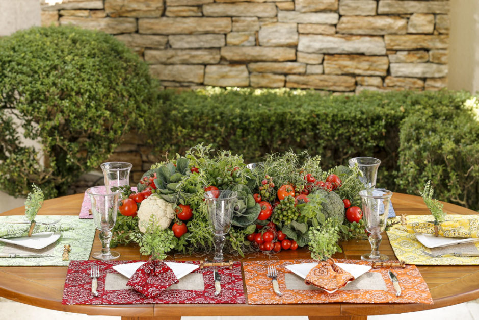 mesa posta para servir pizza