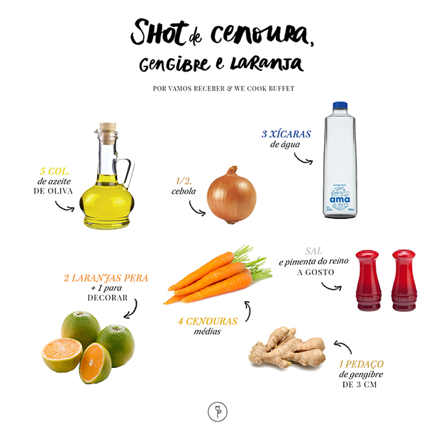 receita de shot de cenoura, gengibre e laranja 