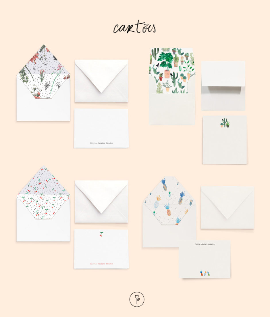 cartões com ilustração estudio papel