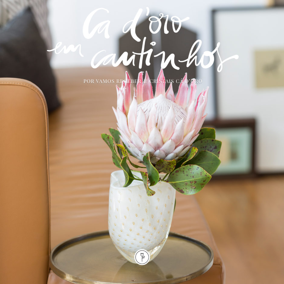 vasos de cristal branco com ouro cá d'oro para cantinhos