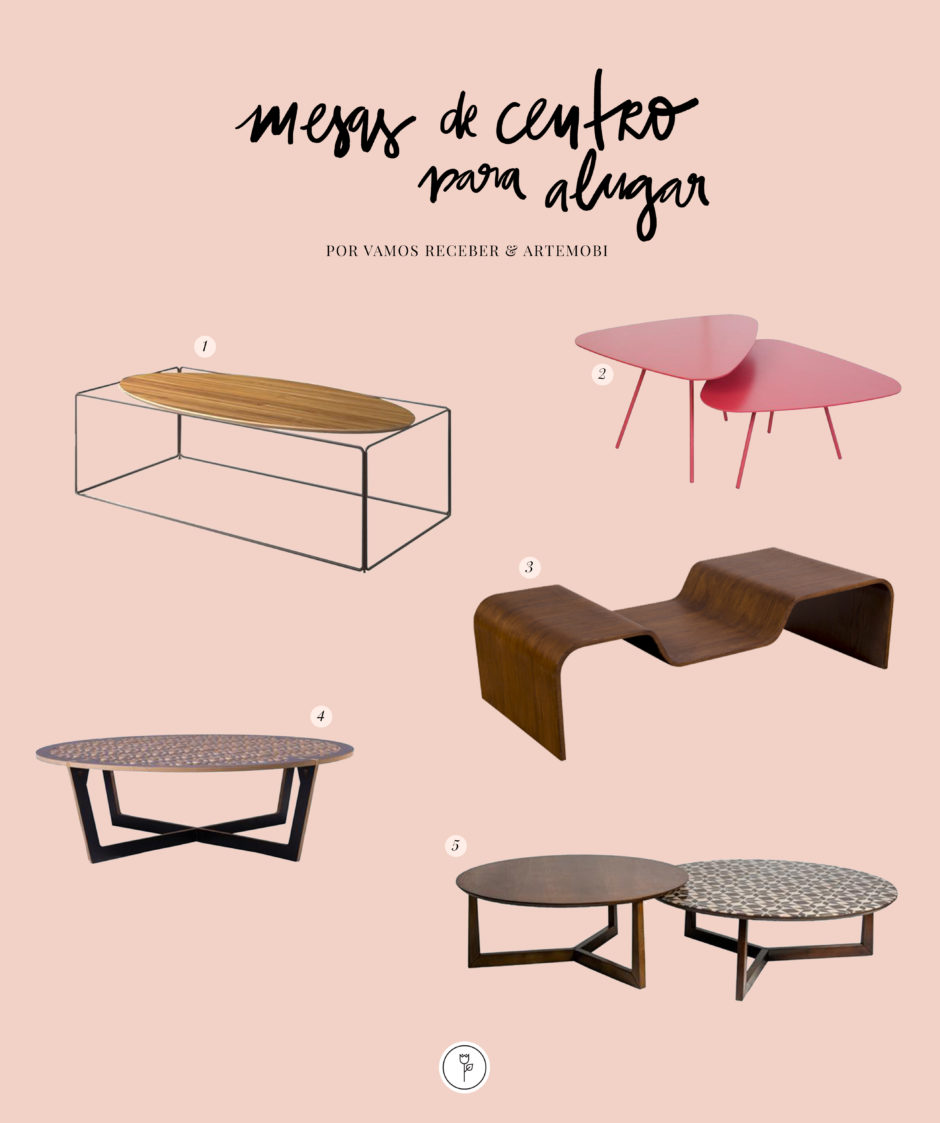 mesas de centro com design para alugar da artemobi 