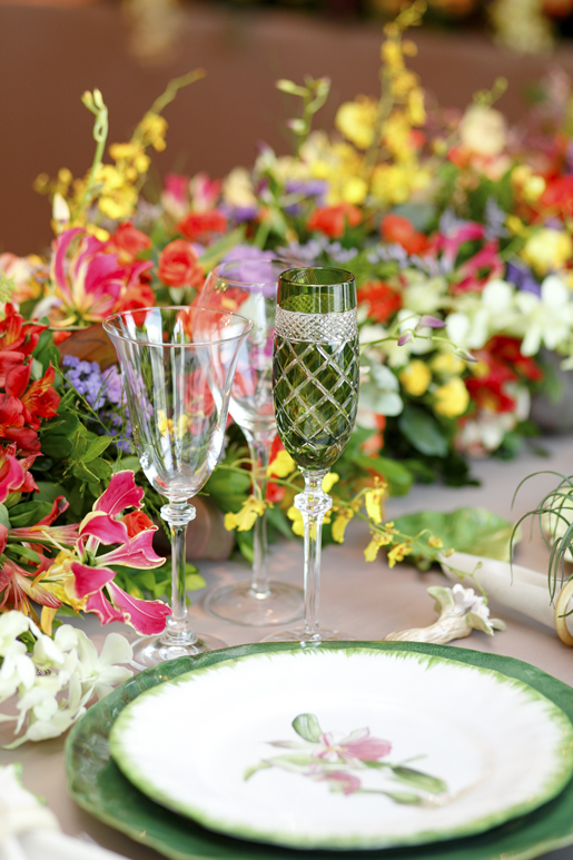 taça de cristal verde 